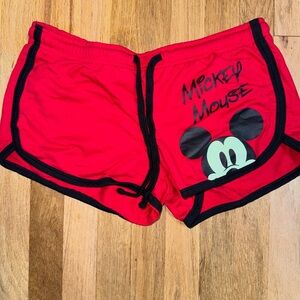Disney Red and Black Mickey Mouse Athletic Shorts